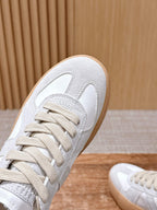 White Leather Gum Sole Low-Top - Women's