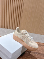 White Leather Gum Sole Low-Top - Women's