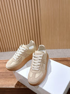 White Leather Gum Sole Low-Top - Women's