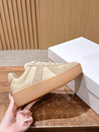 White Leather Gum Sole Low-Top - Women's