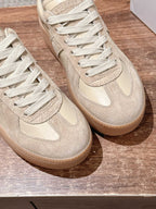 White Leather Gum Sole Low-Top - Women's