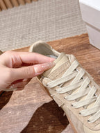White Leather Gum Sole Low-Top - Women's