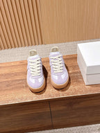 White Leather Gum Sole Low-Top - Women's