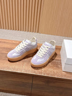 White Leather Gum Sole Low-Top - Women's