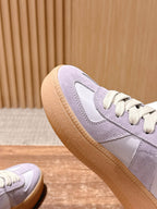 White Leather Gum Sole Low-Top - Women's
