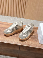 White Leather Gum Sole Low-Top - Women's