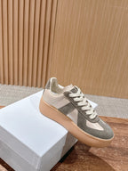 White Leather Gum Sole Low-Top - Women's