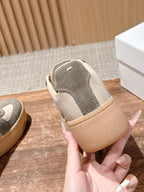 White Leather Gum Sole Low-Top - Women's