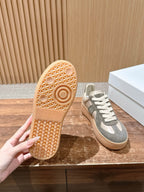 White Leather Gum Sole Low-Top - Women's