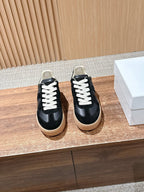 White Leather Gum Sole Low-Top - Women's
