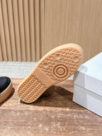 White Leather Gum Sole Low-Top - Women's