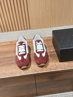 White Leather Colourblock Low-Top - Women's