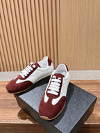 White Leather Colourblock Low-Top - Women's