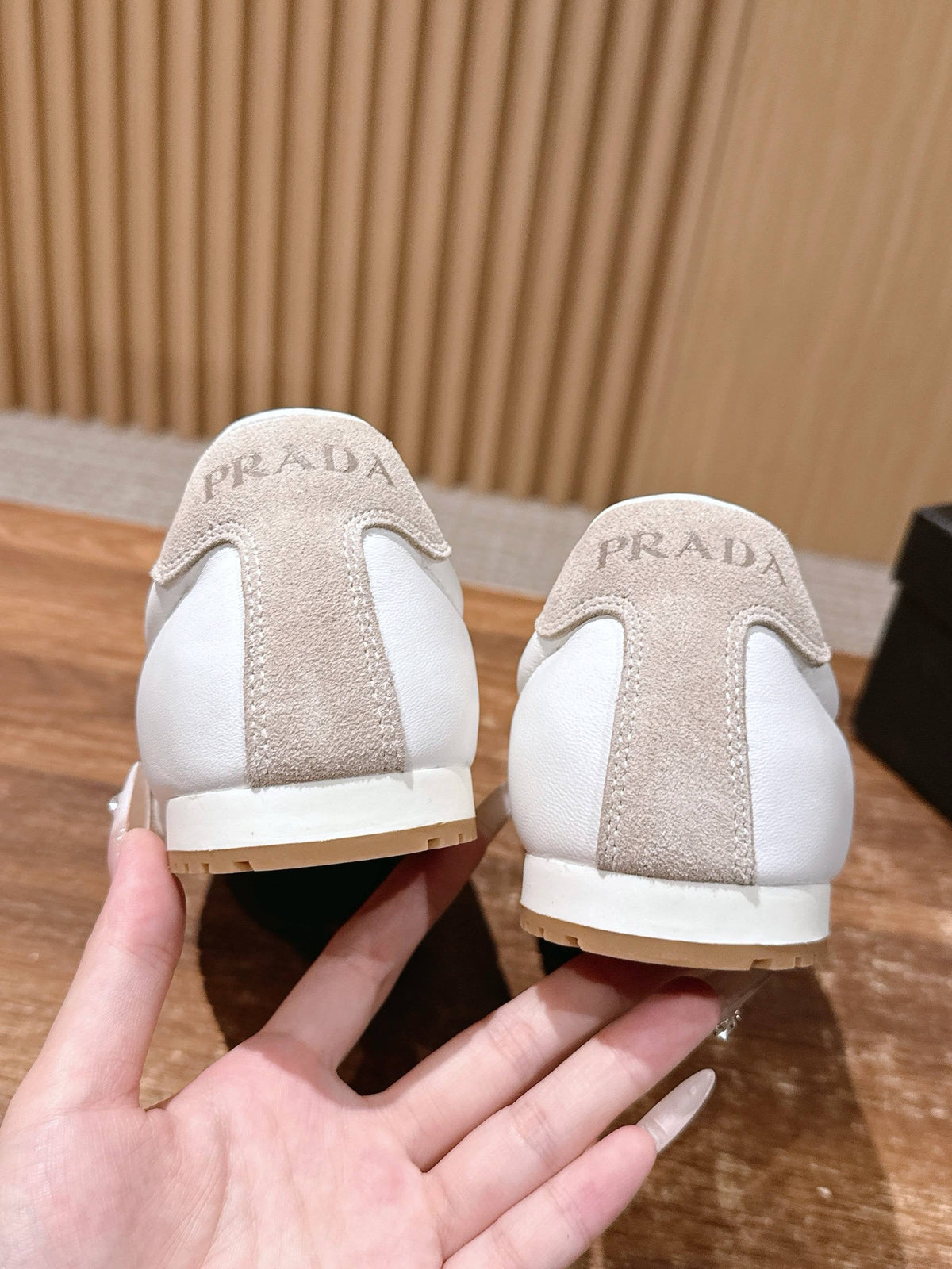 White Leather Colourblock Low-Top - Women's