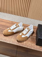 White Leather Colourblock Low-Top - Women's