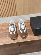 White Leather Colourblock Low-Top - Women's