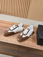 White Leather Colourblock Low-Top - Women's