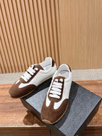 White Leather Colourblock Low-Top - Women's