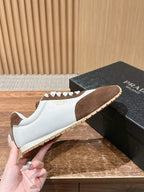 White Leather Colourblock Low-Top - Women's