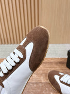White Leather Colourblock Low-Top - Women's