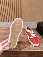 Black Canvas Contrast Sole Low-Top - Women's