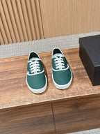 Black Canvas Contrast Sole Low-Top - Women's