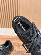 Black Nylon Lace-Up Sport Sandal - Women's