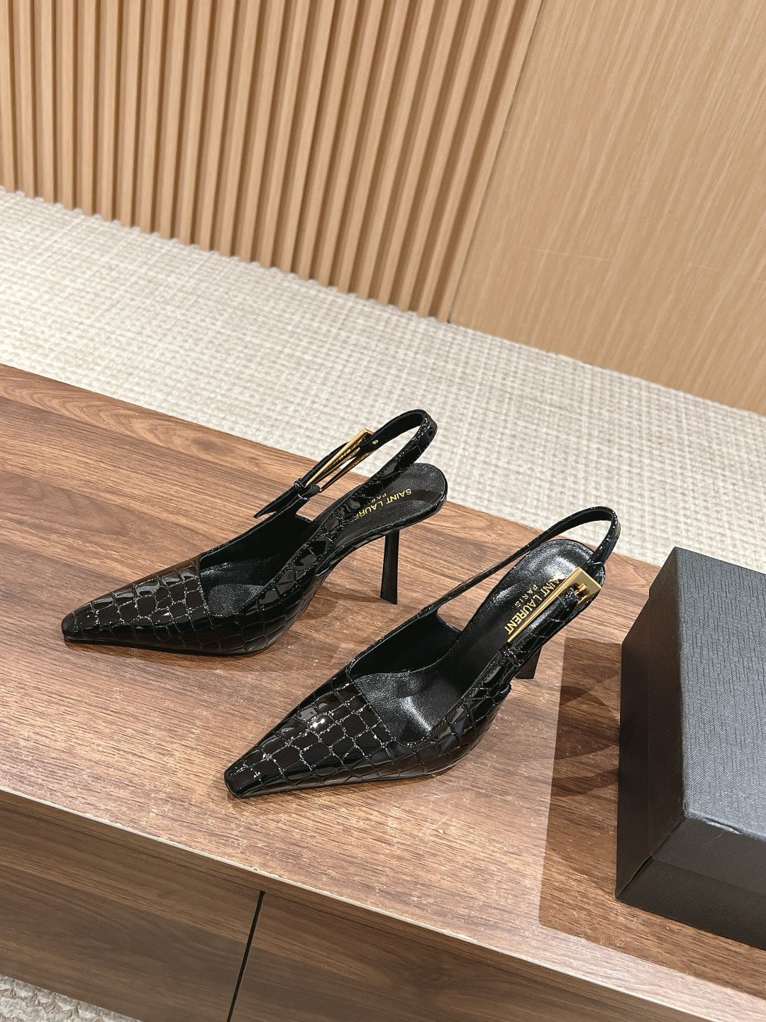 Printed Black Heels
