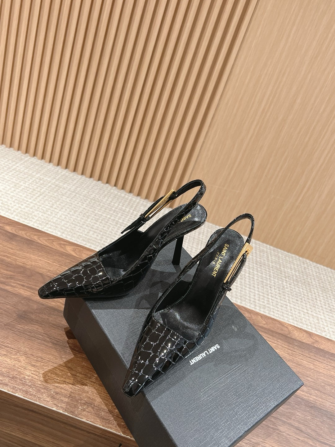 Printed Black Heels