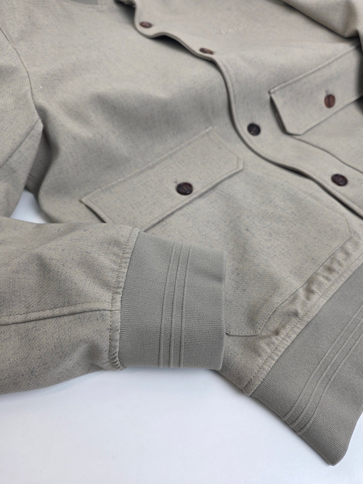 Grey Wool Plain Bomber - Men's