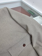 Grey Wool Plain Bomber - Men's