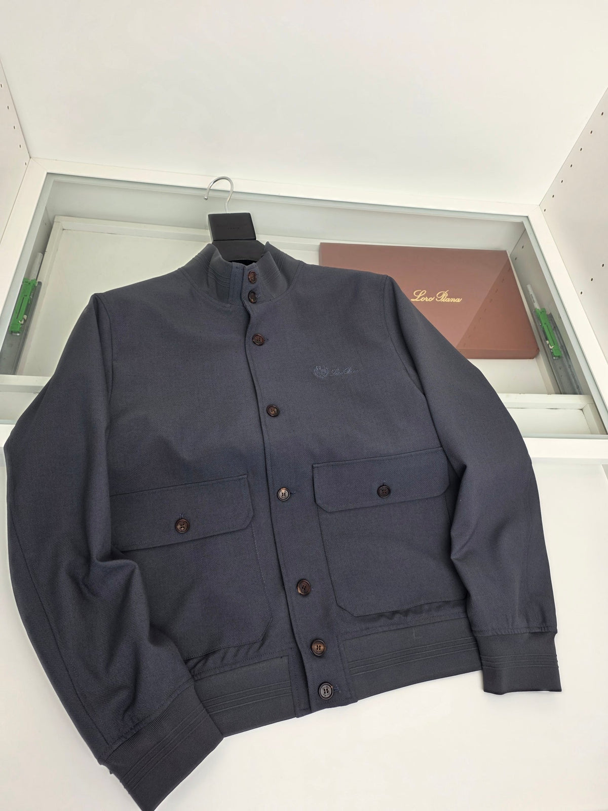 Grey Wool Plain Bomber - Men's