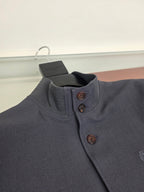 Grey Wool Plain Bomber - Men's