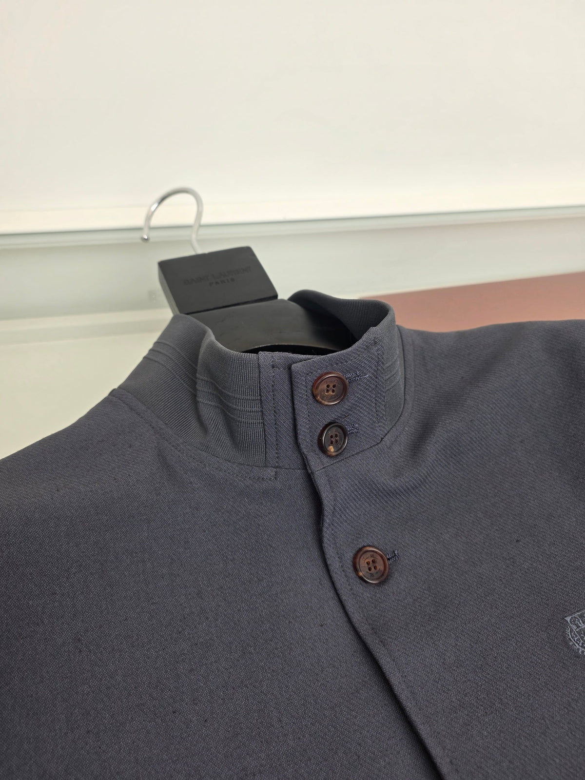 Grey Wool Plain Bomber - Men's