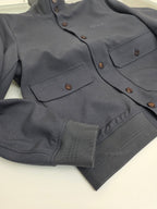 Grey Wool Plain Bomber - Men's
