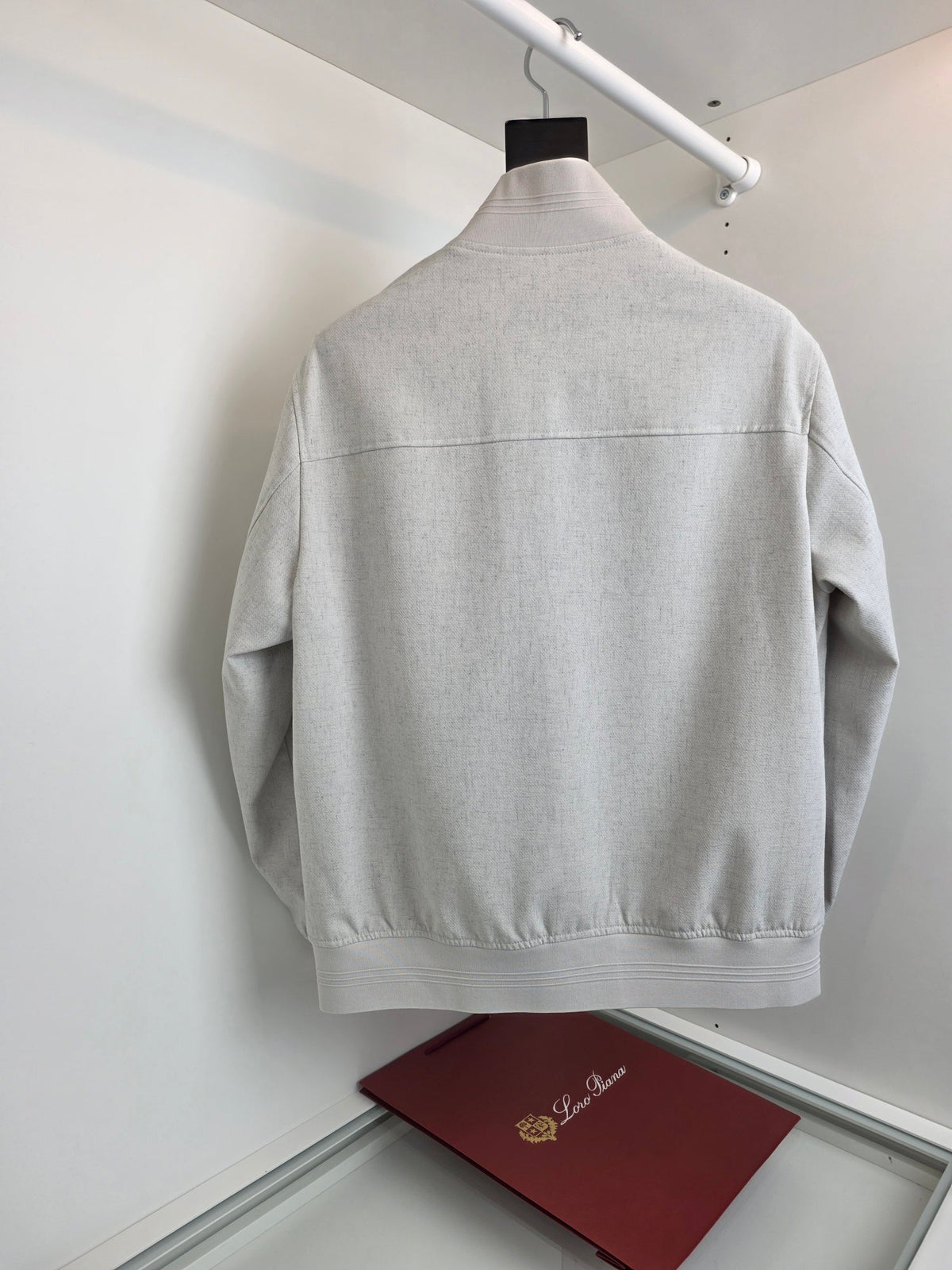 Grey Wool Plain Bomber - Men's
