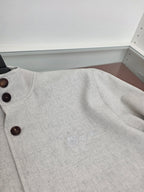 Grey Wool Plain Bomber - Men's