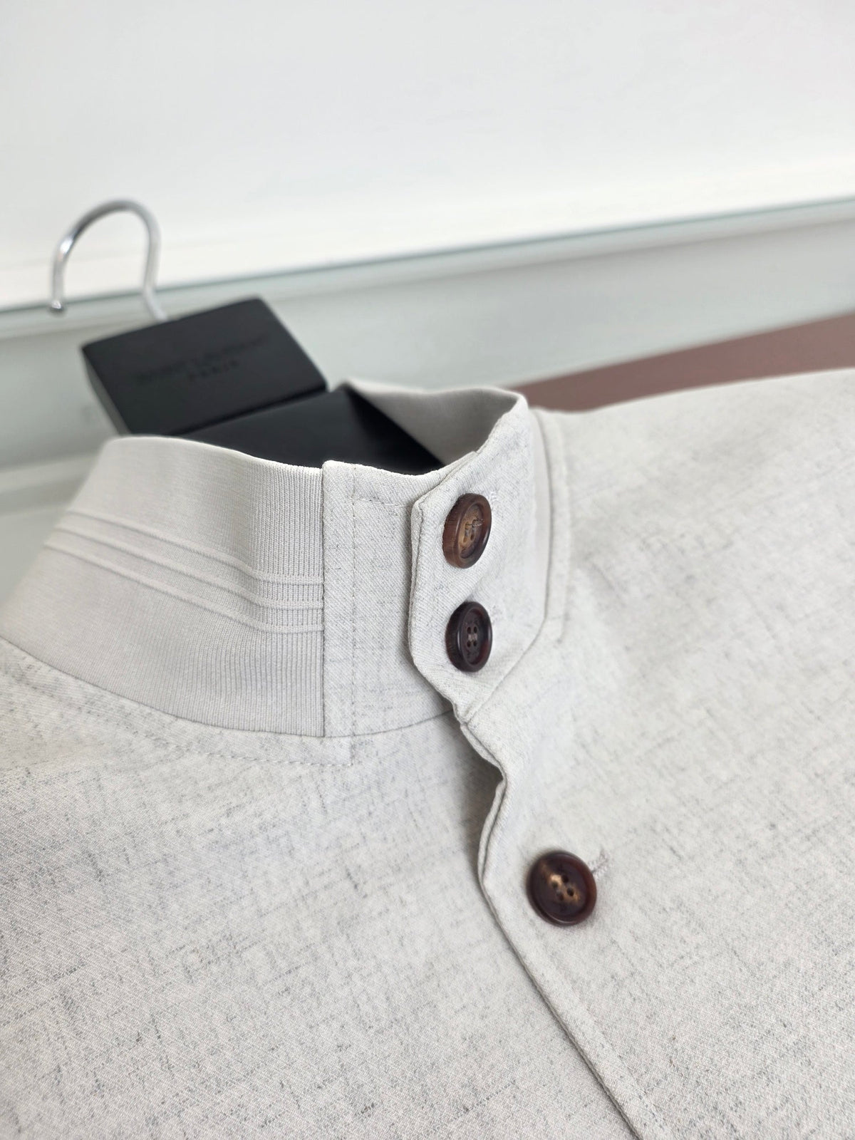 Grey Wool Plain Bomber - Men's