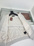 Grey Wool Plain Bomber - Men's