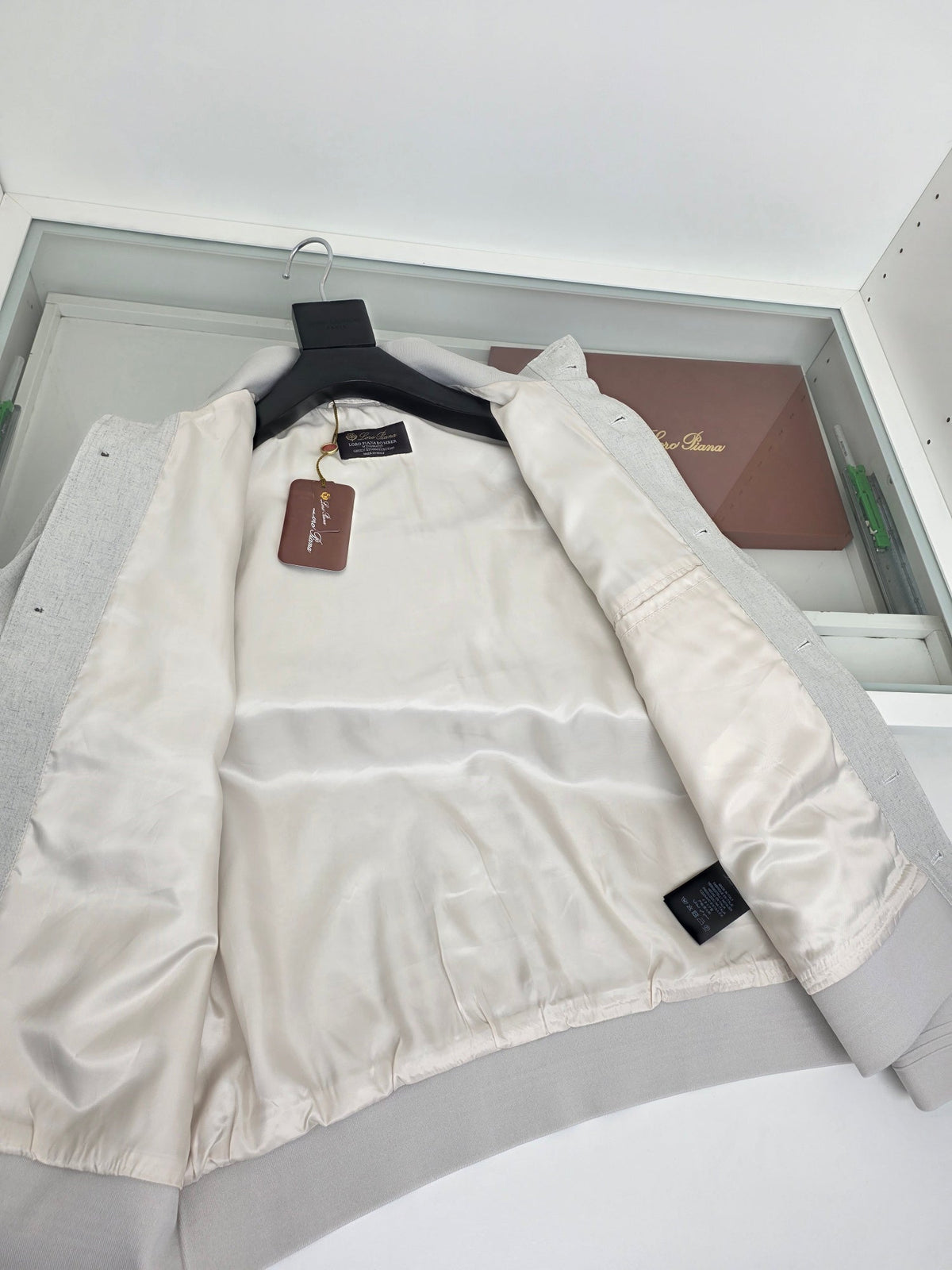 Grey Wool Plain Bomber - Men's