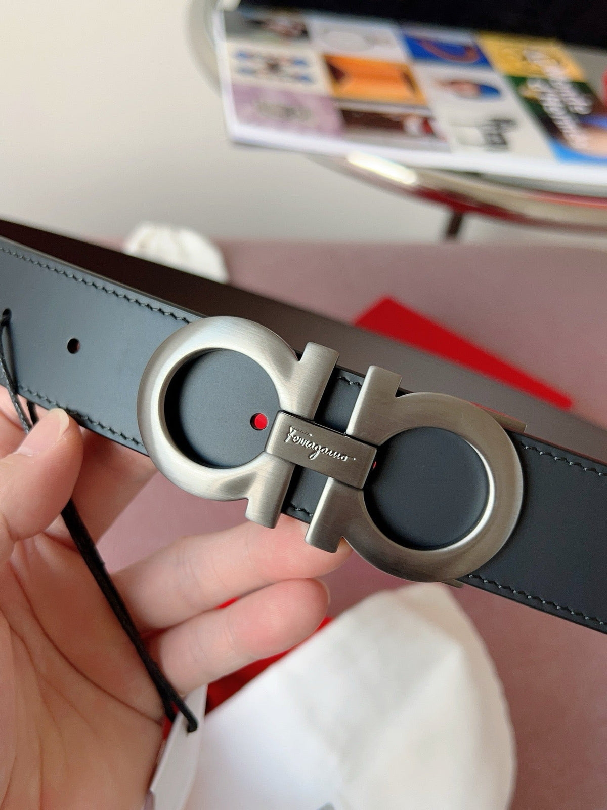 Dark Grey and Silver Belt