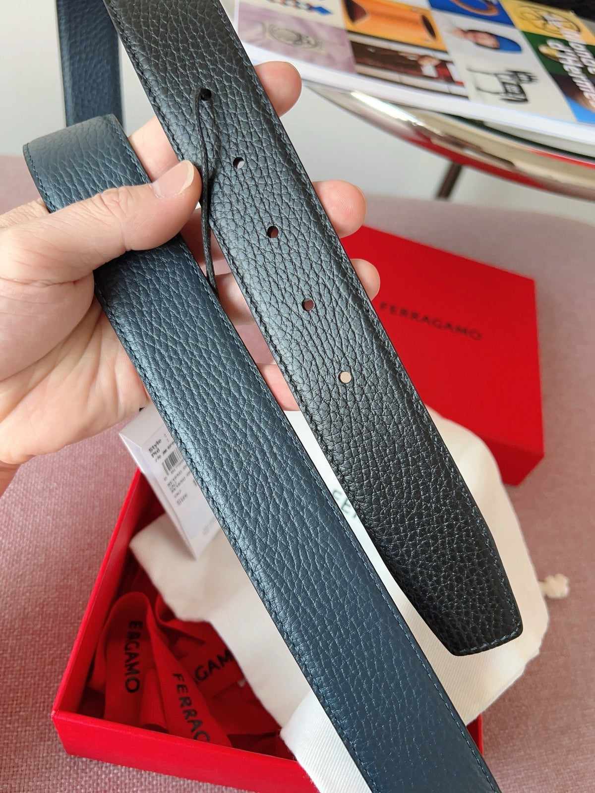 Black and Silver Belt