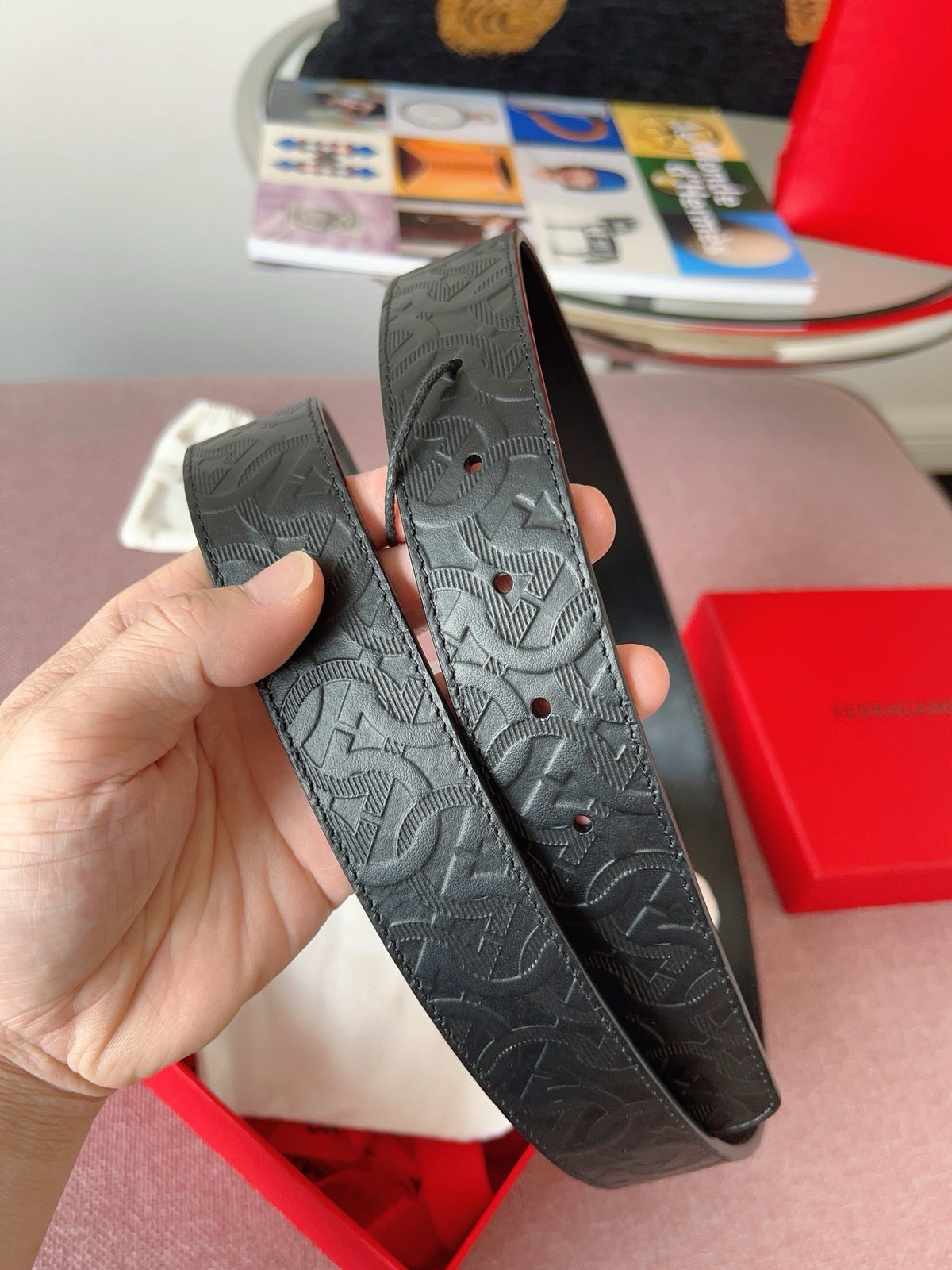 Black and Silver Belt