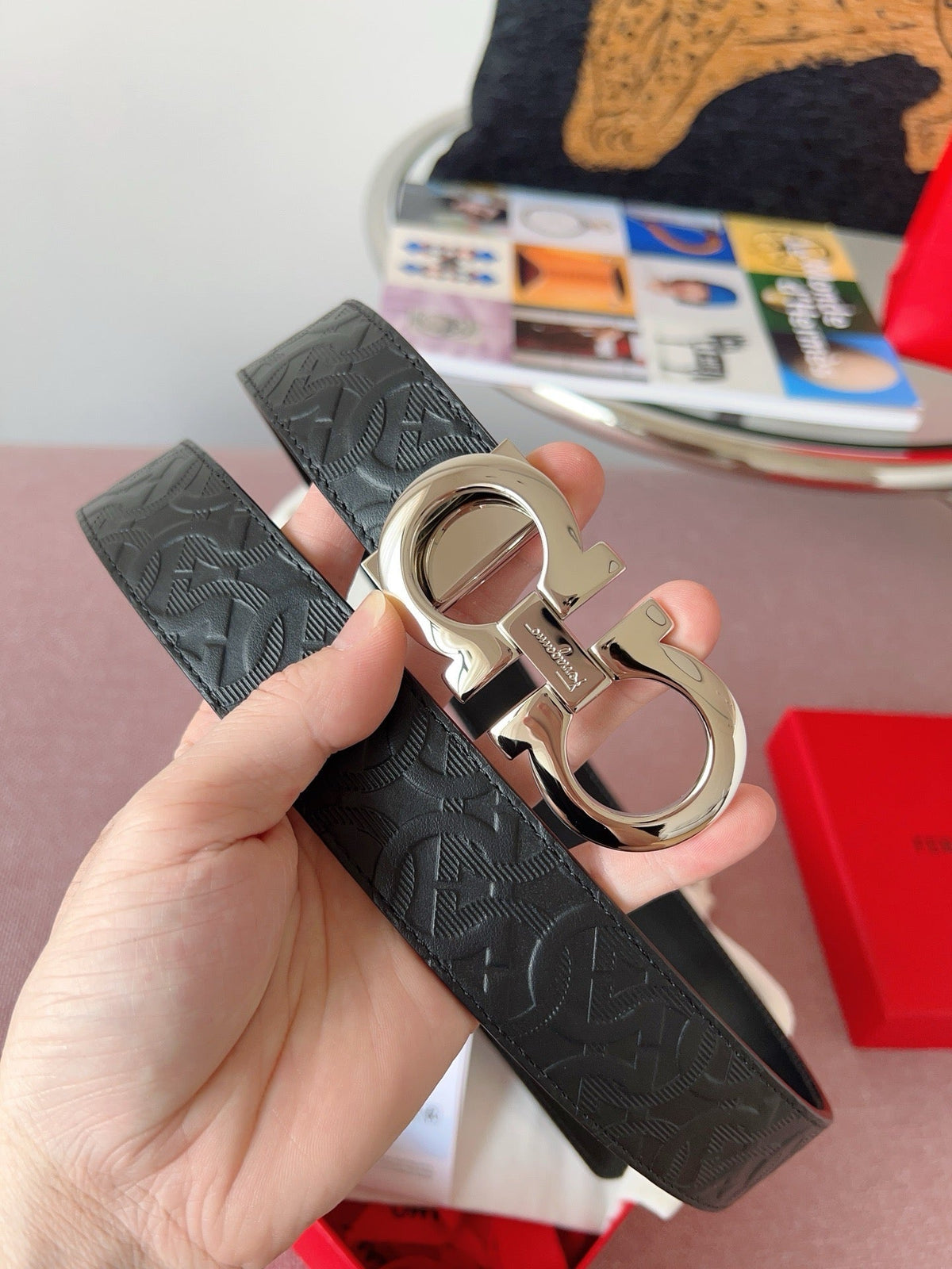 Black and Silver Belt