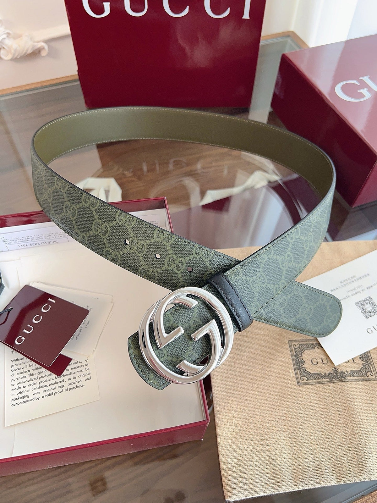 Dark Green and Grey Belt