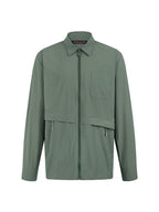 Green Nylon Plain Shirt Jacket - Men's
