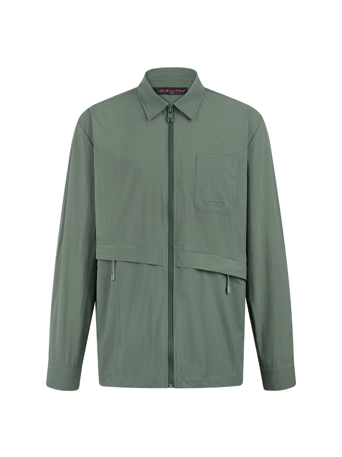 Green Nylon Plain Shirt Jacket - Men's