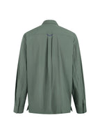 Green Nylon Plain Shirt Jacket - Men's