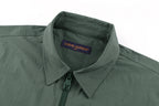 Green Nylon Plain Shirt Jacket - Men's