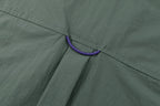 Green Nylon Plain Shirt Jacket - Men's